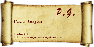 Pacz Gejza névjegykártya